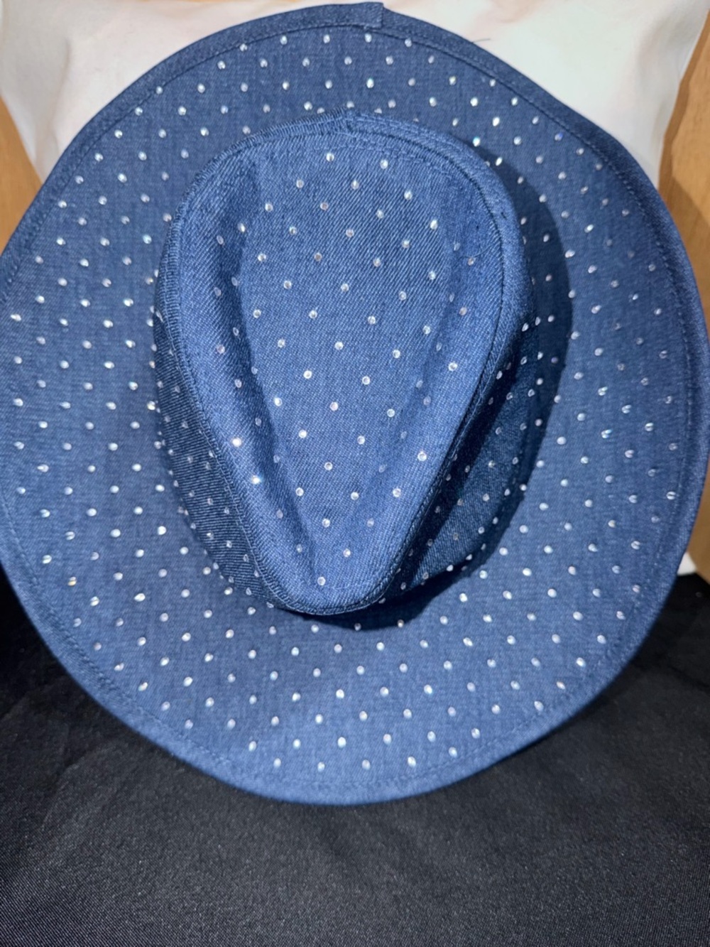 Women’s Rhinestone Denim Fedora Hat